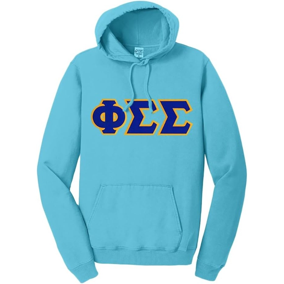 imagePhi Sigma Sigma PigmentDyed Lettered Hooded SweatshirtTidal Wave