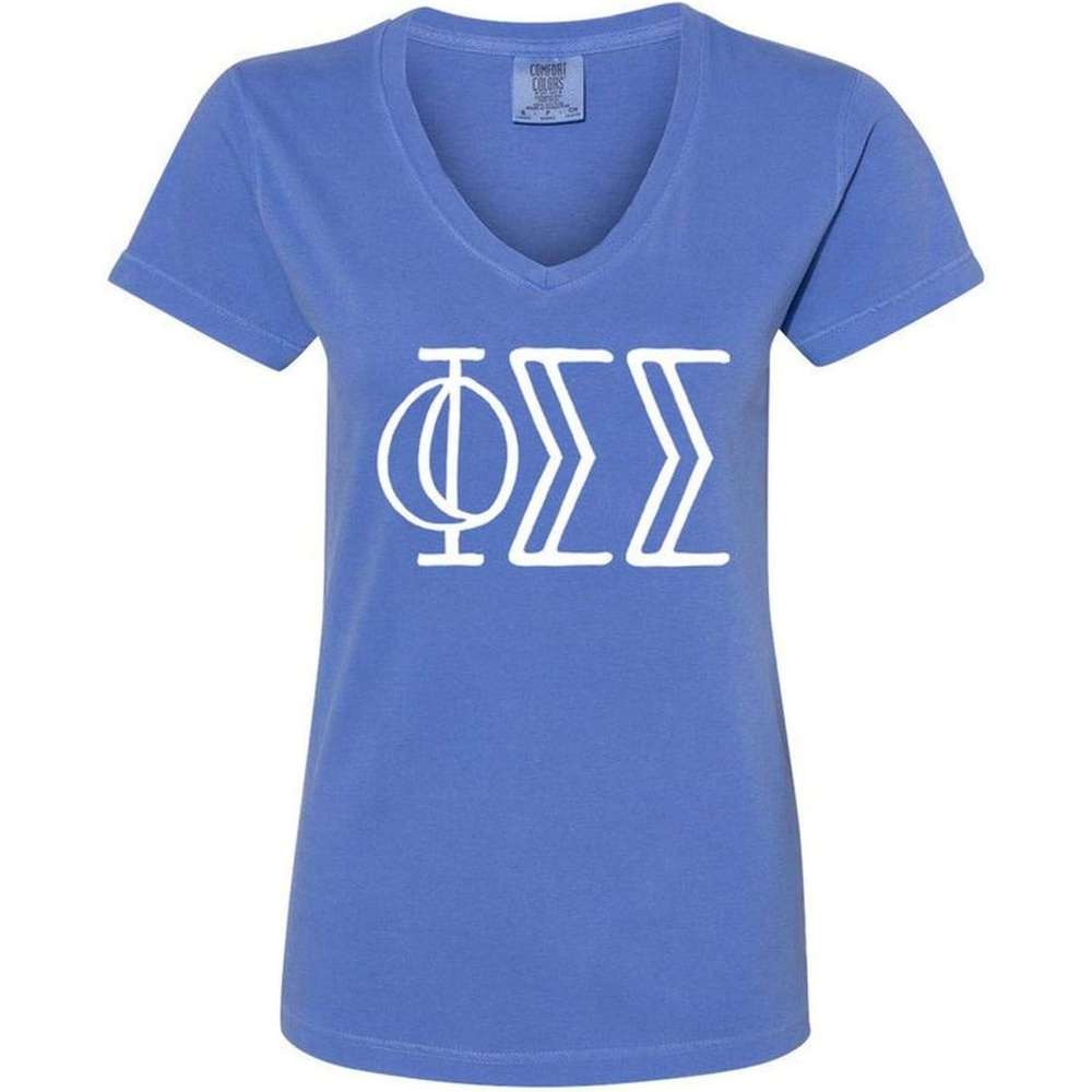 imagePhi Sigma Sigma VNeck TShirtFlo Blue