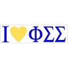 Greekgear Phi Sigma Sigma I Love Bumper Sticker