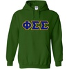 Greekgear Phi Sigma Sigma Lettered Hooded Sweatshirt(Forest Green)