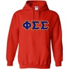 Greekgear Phi Sigma Sigma Lettered Hooded Sweatshirt(Orange)