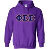 Greekgear Phi Sigma Sigma Lettered Hooded Sweatshirt(Purple)