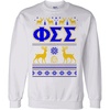 Greekgear Phi Sigma Sigma Ugly Christmas Sweater Crewneck Sweatshirt(White)