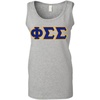 Phi Sigma Sigma Lettered Ladies Tank Top(Grey)