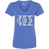 Phi Sigma Sigma V-Neck T-Shirt(Flo Blue)