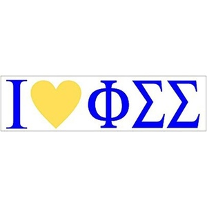 Greekgear Phi Sigma Sigma I Love Bumper Sticker