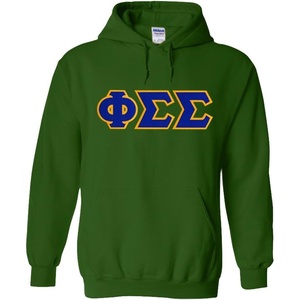 Greekgear Phi Sigma Sigma Lettered Hooded Sweatshirt(Forest Green)