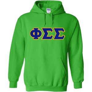 Greekgear Phi Sigma Sigma Lettered Hooded Sweatshirt(Irish Green)