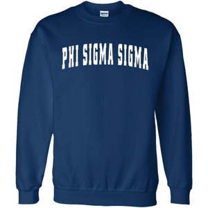 Greekgear Phi Sigma Sigma Letterman Sweatshirts(Navy Blue)