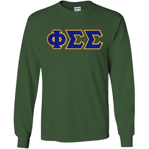 Phi Sigma Sigma Lettered Long Sleeve Tee(Forest Green)