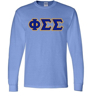 Phi Sigma Sigma Lettered Long Sleeve Tee(Light Blue)
