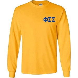 Phi Sigma Sigma World Famous Crest Long Sleeve T-Shirt(Yellow)