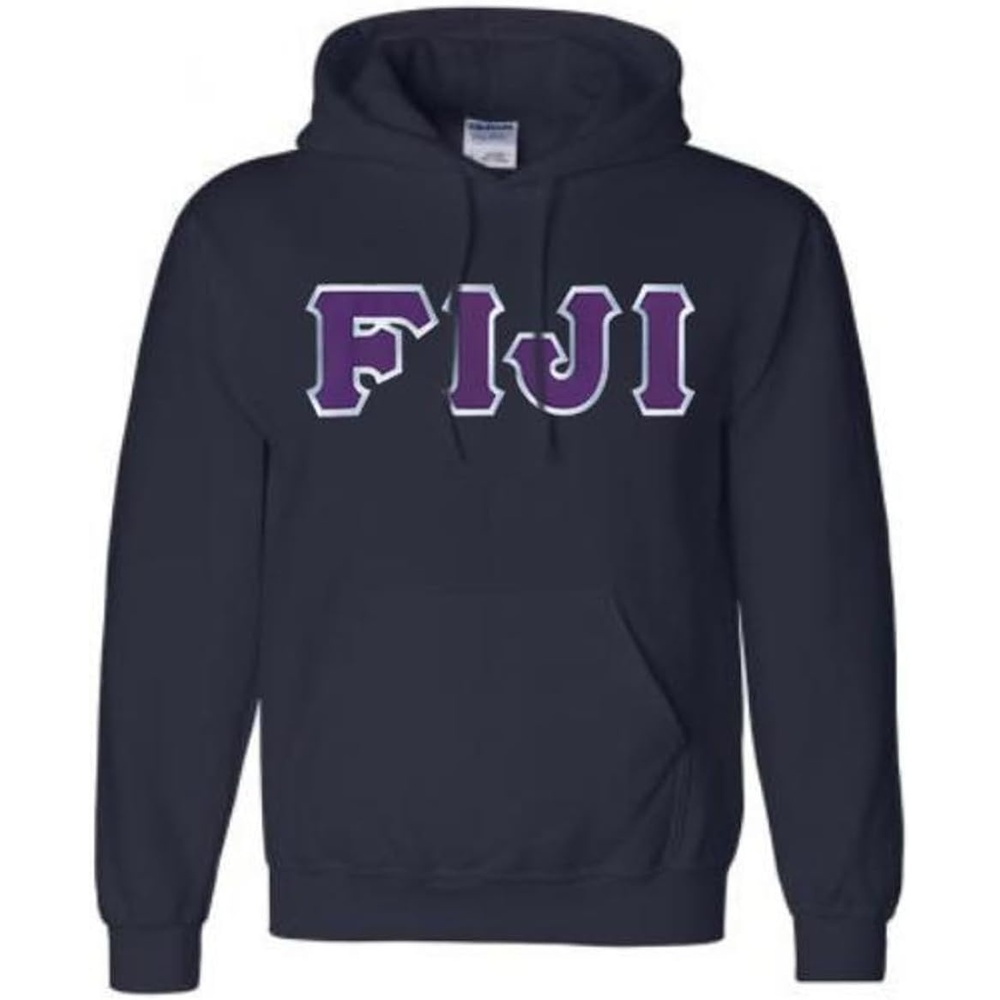 imageGreekgear FIJI Fraternity Letters Hooded SweatshirtNavy