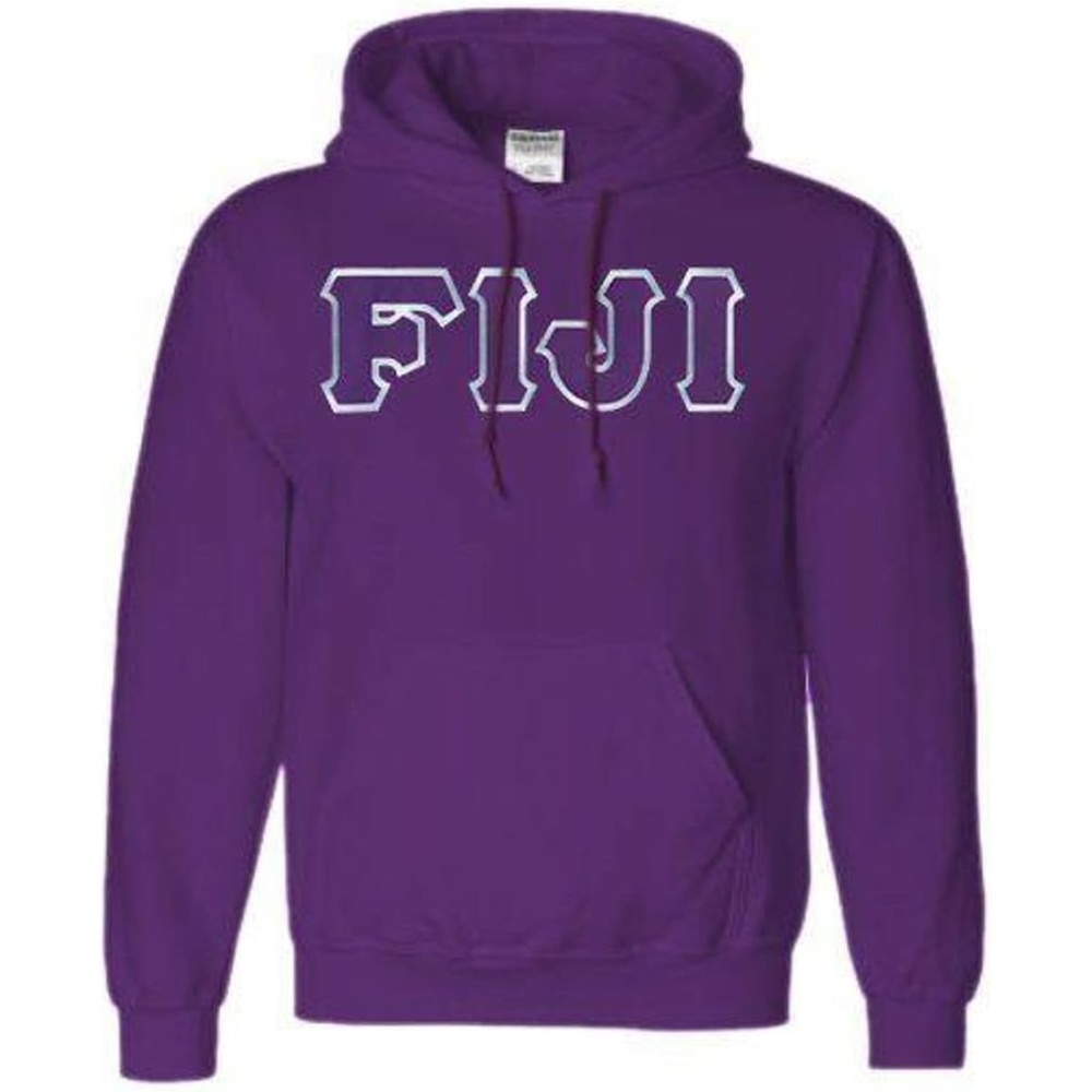 imageGreekgear FIJI Fraternity Letters Hooded SweatshirtPurple