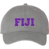 Fiji Pigment Dyed Baseball Cap(Grey W/Purple Thread Color)
