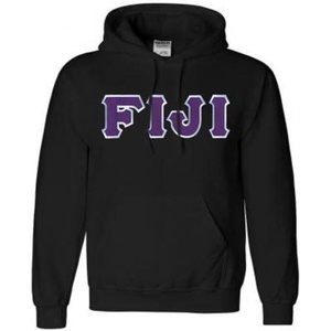 Greekgear FIJI Fraternity Letters Hooded Sweatshirt(Black)