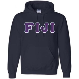Greekgear FIJI Fraternity Letters Hooded Sweatshirt(Navy)