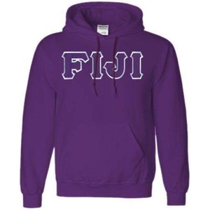 Greekgear FIJI Fraternity Letters Hooded Sweatshirt(Purple)