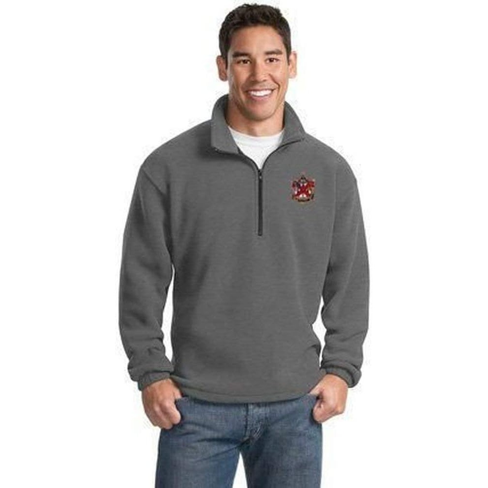 imageGreekgear Alpha Chi Rho Crest Shield Emblem 14 Zip PulloverCharcoal