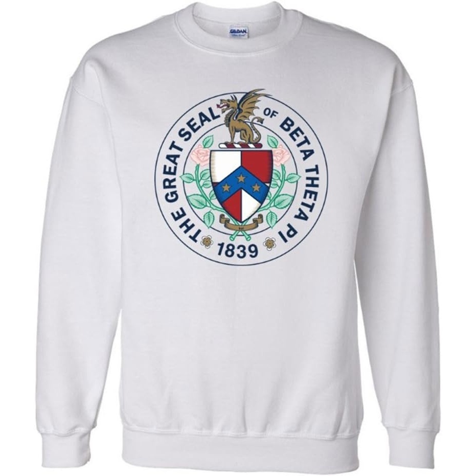 imageGreekgear Beta Theta Pi Logo Crewneck SweatshirtLight Grey