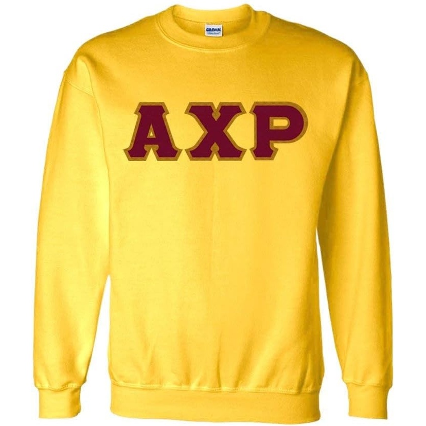 imageGreekgear Mens Alpha Chi Rho Custom Twill Crewneck SweatshirtYellow