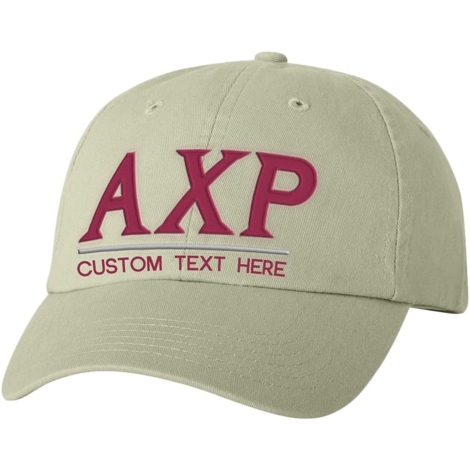 imagePersonalized Alpha Chi Rho Greek Line HatTan