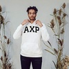 Alpha Chi Rho Arched Greek Letter Hooded Sweatshirt(White)