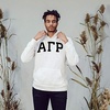 Alpha Gamma Rho Arched Greek Letter Hooded Sweatshirt(White)