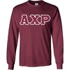 Alpha Chi Rho Fraternity Crest Twill Letter Longsleeve Tee(Maroon)