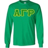 Alpha Gamma Rho Fraternity Crest Twill Letter Longsleeve Tee(Forest Green)