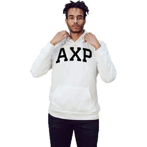 Alpha Chi Rho Arched Greek Letter Hooded Sweatshirt(White)