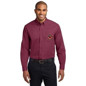 Alpha Chi Rho Crest – Shield Long Sleeve Oxford(Burgundy/Light Stone)