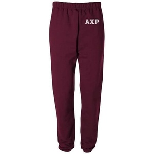 Alpha Chi Rho Greek Lettered Thigh Sweatpants(Maroon)