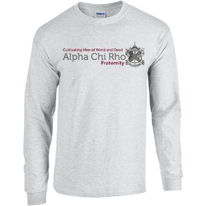 Alpha Chi Rho Logo Long Sleeve Tee(Light Grey)