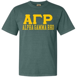 Alpha Gamma Rho Greek Heavyweight T-Shirt(Emerald)