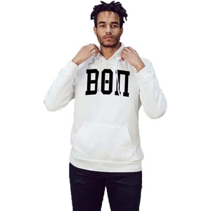 Beta Theta Pi Arched Greek Letter Hooded Sweatshirt(White)
