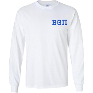 Beta Theta Pi World Famous Crest Long Sleeve T-Shirt(White)
