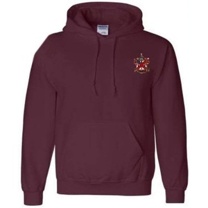 Greekgear Alpha Chi Rho Crest – Shield Emblem Hooded Sweatshirt(Maroon)