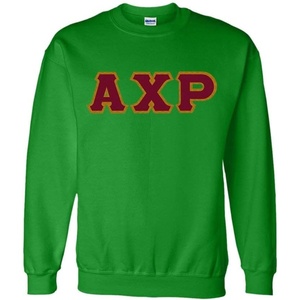 Greekgear Men’s Alpha Chi Rho Custom Twill Crewneck Sweatshirt(Irish Green)
