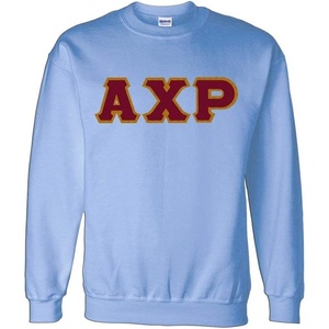 Greekgear Men’s Alpha Chi Rho Custom Twill Crewneck Sweatshirt(Light Blue)