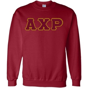Greekgear Men’s Alpha Chi Rho Custom Twill Crewneck Sweatshirt(Maroon)
