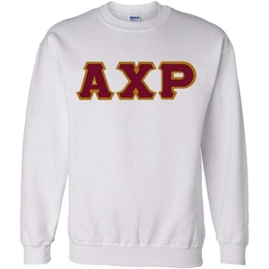 Greekgear Men’s Alpha Chi Rho Custom Twill Crewneck Sweatshirt(White)
