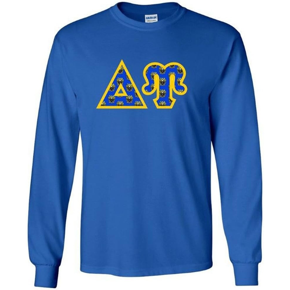 imageDelta Upsilon Du Fraternity Crest Twill Letter Longsleeve TeeRoyal Blue
