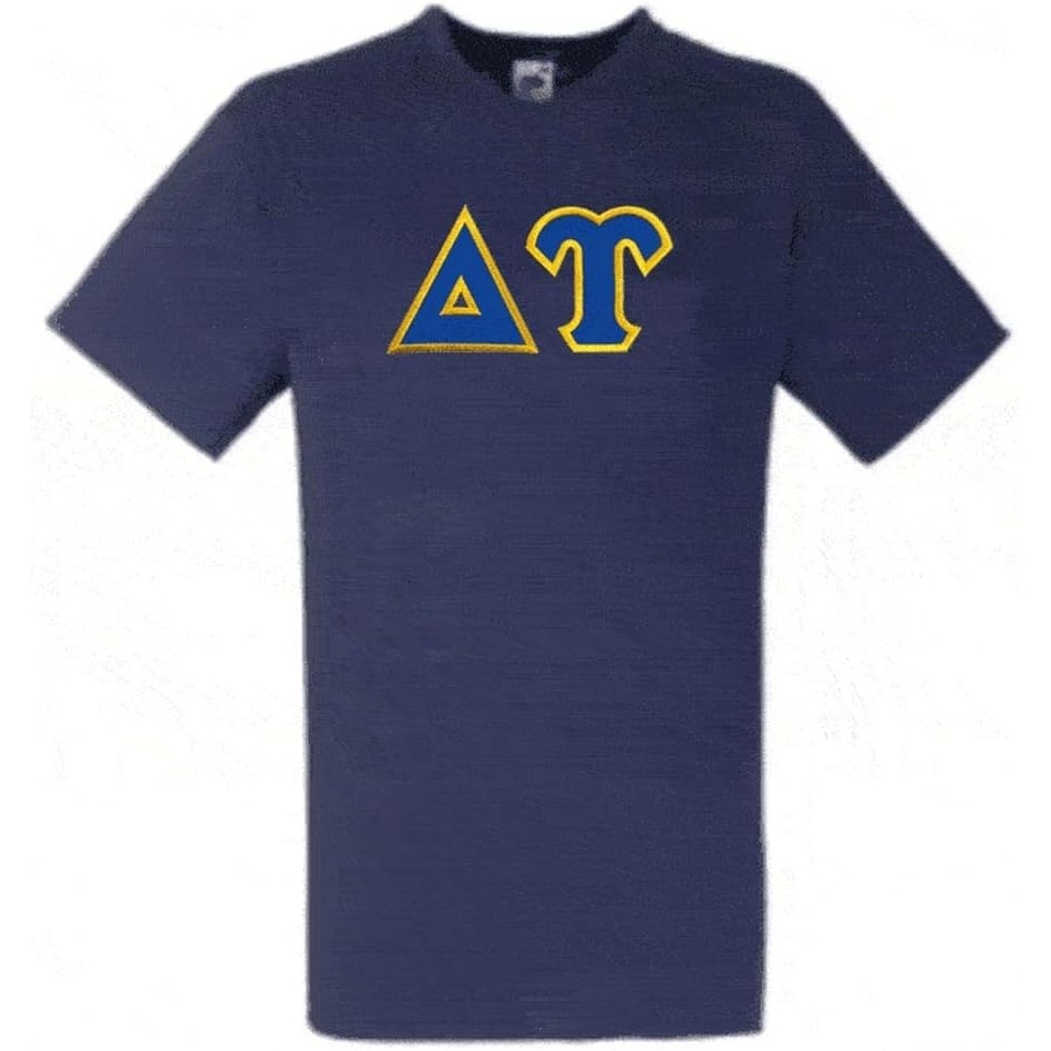 imageGreekgear Delta Upsilon DU Lettered VNeck TShirtNavy Blue