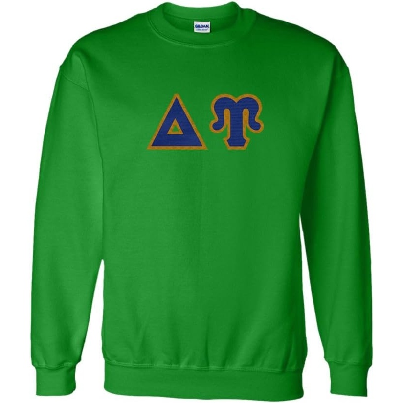 imageGreekgear Delta Upsilon Lettered CrewneckIrish Green