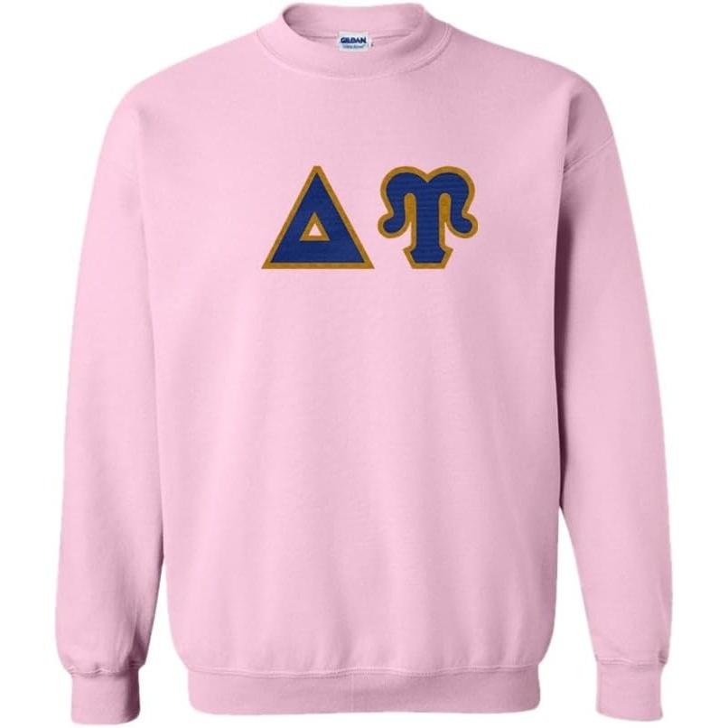 imageGreekgear Delta Upsilon Lettered CrewneckLight Pink