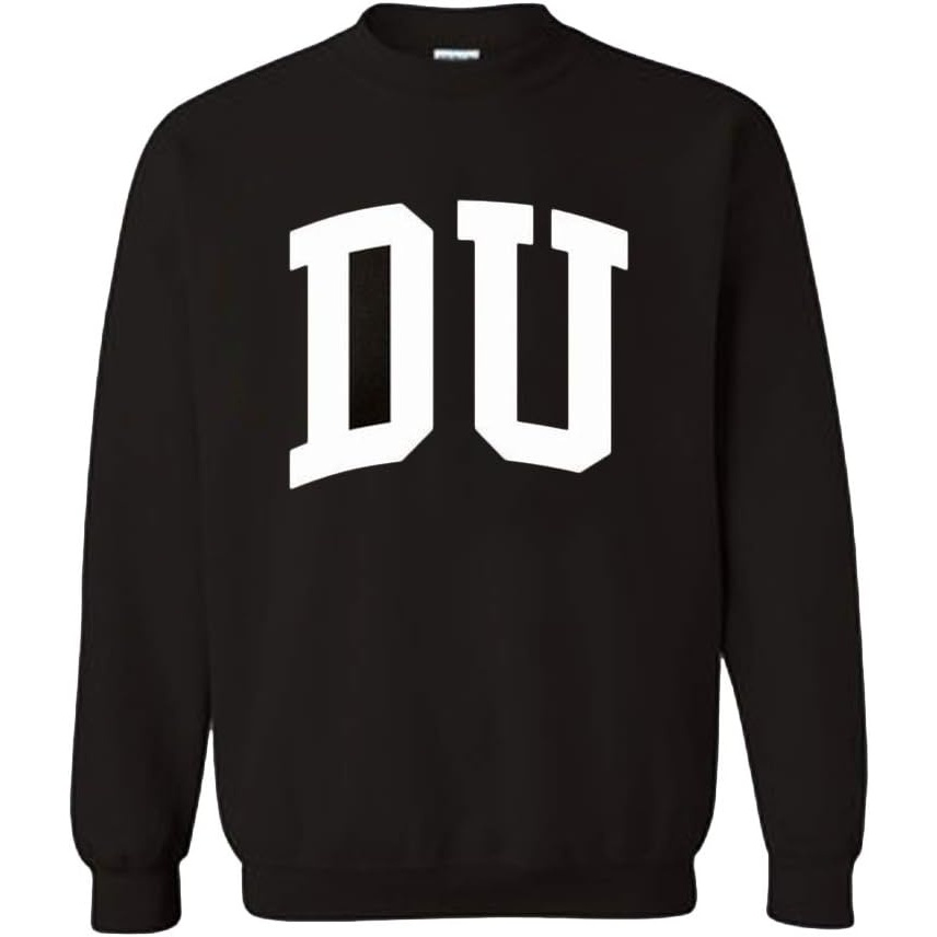imageGreekgear Mens Delta Upsilon DU BIG TEXT Crewneck Sweatshirt BlackBlack