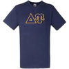 Delta Upsilon DU Lettered V-Neck T-Shirt(Navy Blue)