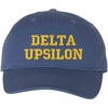 Delta Upsilon DU Pigment Dyed Baseball Cap(Navy W/Light Gold Thread Color)