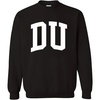 Greekgear Men’s Delta Upsilon DU BIG TEXT Crewneck Sweatshirt Black(Black)